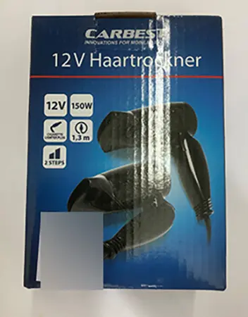 Foto dell’avviso ufficiale: Carbest Carbest 12 V Haartrockner Asciugacapelli — rischio: Ambiente