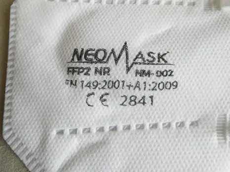 Foto uit de officiële melding: NeoMask NEOMASK FFP2 NR Protective mask Atemschutzmaske Het masker van het deeltjefilter — risico: Gezondheidsrisico/overige