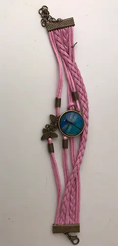 Foto dell’avviso ufficiale: Retro Amber Blue Dragonfly Braided Bracelet Time Gemstone Infinite Symbol Printed Leather Bracelet Braccialett — rischio: Rischio chimico