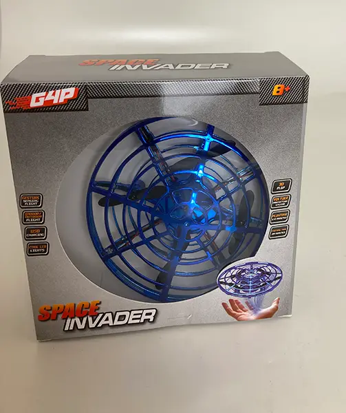 Foto do aviso oficial: G4P Space Invader Brinquedo voador elétrico — risco: Ambiente