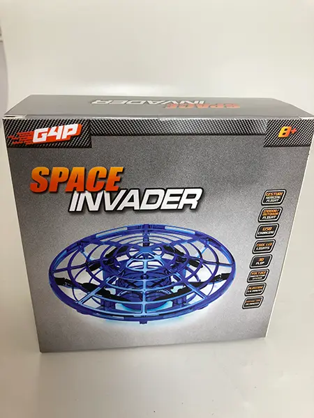 Foto do aviso oficial: G4P Space Invader Brinquedo voador elétrico — risco: Ambiente