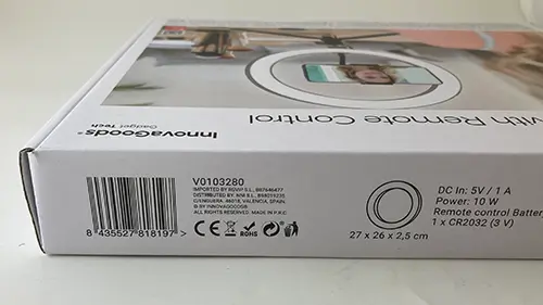 Foto do aviso oficial: Innovagoods Youaro Selfie Ringljus Luz de selfie — risco: Ambiente