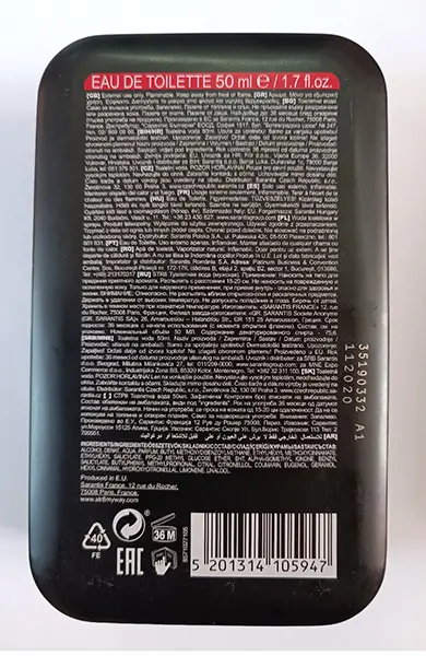 Foto aus der offiziellen Meldung: STR8 Aromatic Top with Woody Ambery Base Red Code Eau de toilette — Risiko: Chemikalie