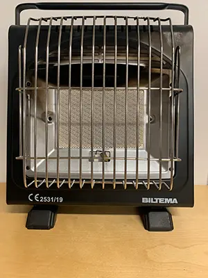 Photo from the official notice: Biltema Portable gas heater — burns risk