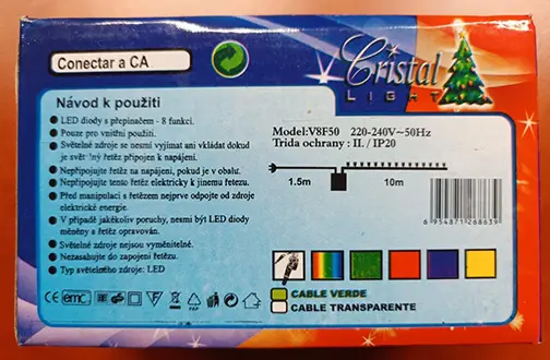 Photo de l’avis officiel: LED Cristal LIGHT Chaîne d’éclairage — risque: Choc électrique