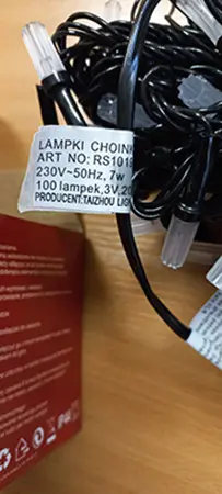 Photo de l’avis officiel: LAMPKI CHOINKOWE 200 LED Chaîne d’éclairage — risque: Choc électrique