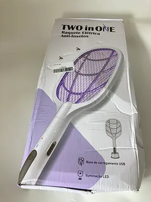 Photo from the official notice: Two In one 2-in-1 electric mosquito swatter electrical mosquito killer — chemical & environment risk