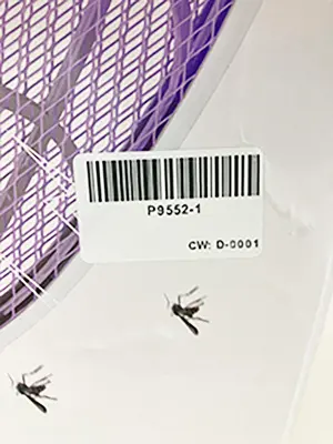 Photo from the official notice: Two In one 2-in-1 electric mosquito swatter electrical mosquito killer — chemical & environment risk