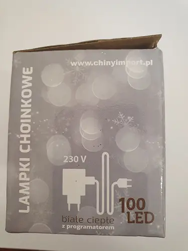 Foto do aviso oficial: Lampki choinkowe Corrente de iluminação — risco: Choque elétrico & Incêndio (A12/00970/23)
