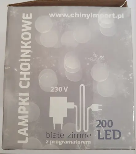 Foto do aviso oficial: Lampki choinkowe Corrente de iluminação — risco: Choque elétrico & Incêndio (A12/00969/23)