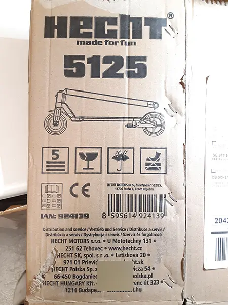 Foto do aviso oficial: Hecht Scooter elétrico — risco: Ambiente