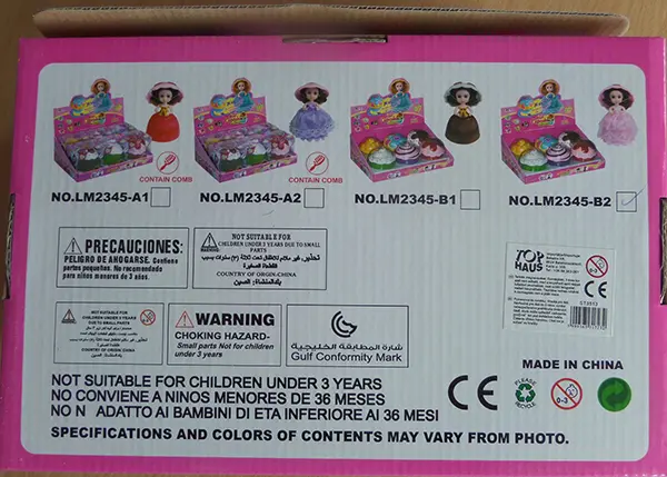 Foto aus der offiziellen Meldung: New Mini Series / TOP HAUS Mini cupcake princess Plastikpuppe — Risiko: Chemikalie