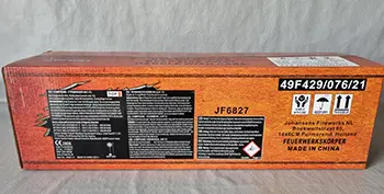 Photo de l’avis officiel: Johansens Fireworks Strictly Temptation Compound Feux d’artifice — risque: Brûlures