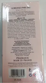 Photo de l’avis officiel: GORDANO PARFUMS Delice Eau de toilette — risque: Risque chimique