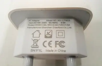 Photo de l’avis officiel: DCO DCO Chargeur USB — risque: Choc électrique