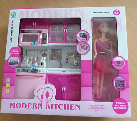 Foto uit de officiële melding: CHAOYUE TOYS / TOP HAUS MODERN KITCHEN Plastic pop met accessoires — risico: Chemische risico's
