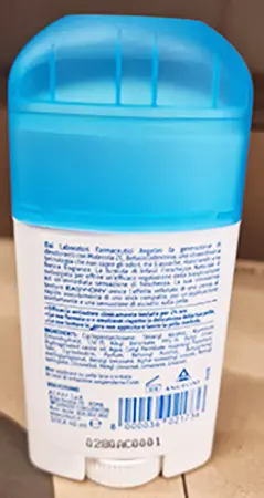 Photo de l’avis officiel: INFASIL INFASIL FRESCHEZZA NATURALE Bâton de déodorant — risque: Risque chimique