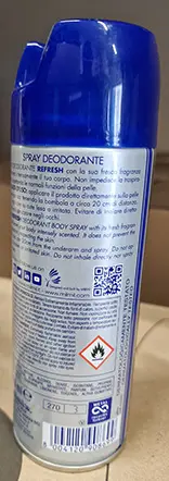 Photo de l’avis officiel: MilMil SUPERICE REFRESH Pulvérisation de déodorant — risque: Risque chimique