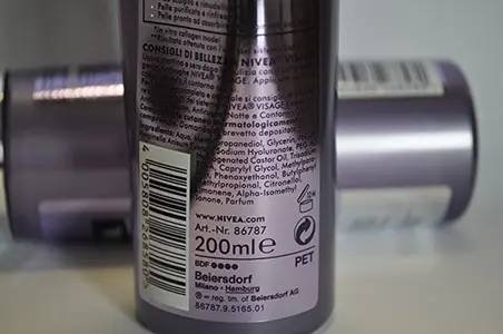 Foto dell’avviso ufficiale: Nivea Nivea visage Expert Lift tonico antirughe Tonico del viso — rischio: Rischio chimico
