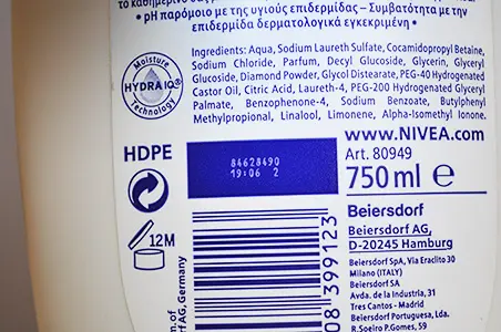 Photo de l’avis officiel: Nivea Care &amp; Diamond Crème de bain — risque: Risque chimique