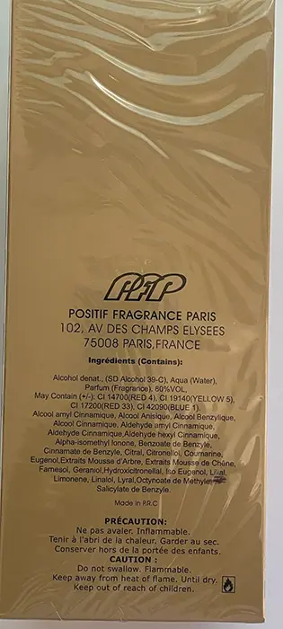 Photo de l’avis officiel: Nob'Luck® Coinssy-Dance Paris Femme no 3 Parfum — risque: Risque chimique