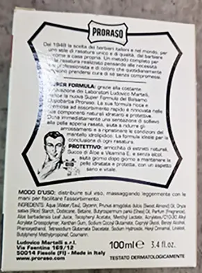 Foto dell’avviso ufficiale: PRORASO BALSAMO DOPOBARBA — rischio: Rischio chimico