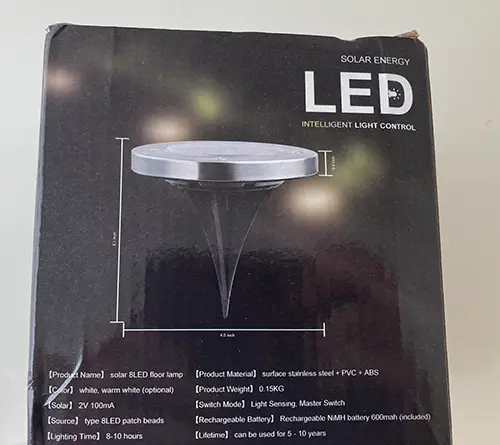 Foto dell’avviso ufficiale: Solar Energy LED LED solare all'aperto — rischio: Ambiente