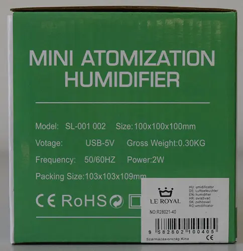 Photo from the official notice: LE ROYAL Ultrasonic Aroma Humidifier — microbiological risk