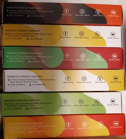 Foto del aviso oficial: Elf bar ELF BAR 2000 Disposable Pod, 2% nicotine Cigarrillo electrónico desechable — riesgo: Riesgos químicos