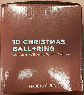 Foto do aviso oficial: Neuvedena 10 CHRISTMAS BALL+RING Corrente de iluminação — risco: Choque elétrico