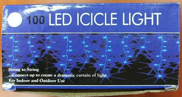 Photo de l’avis officiel: 100 LED ICICLE LIGHT Chaîne d’éclairage — risque: Choc électrique