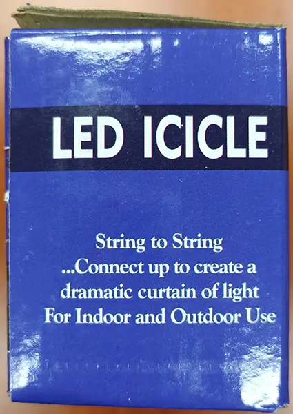 Photo de l’avis officiel: 100 LED ICICLE LIGHT Chaîne d’éclairage — risque: Choc électrique