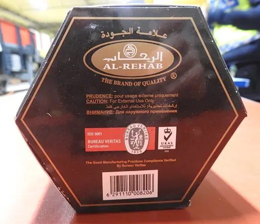 Photo de l’avis officiel: Golden Concentrated Perfume Parfum — risque: Risque chimique