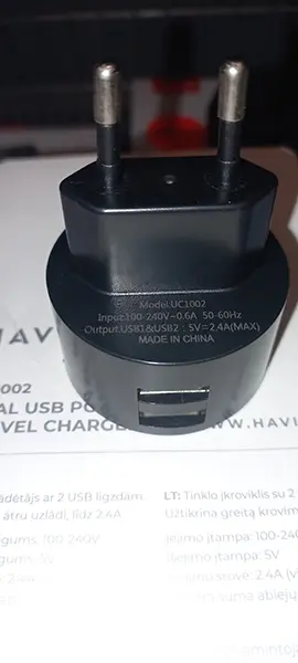 Photo de l’avis officiel: HAVIT Chargeur USB — risque: Choc électrique