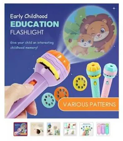 Foto dell’avviso ufficiale: Lampe torche de projection pour enfants 80 sortes de motifs d'animaux projecteur coulissant Torcia — rischio: Rischio chimico & Ostruzione delle vie aeree