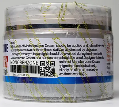 Foto aus der offiziellen Meldung: Monobenzone Monobenzone cream U.S.P. 20 % Hautaufhellungscreme — Risiko: Chemikalie
