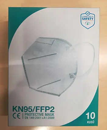 Photo from the official notice: KN95/FFP2 particle filter mask — microbiological risk