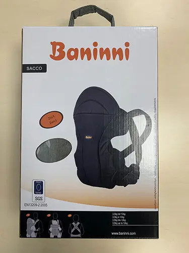 Photo de l’avis officiel: BANINNI Sacco Porte-bébé — risque: Blessures