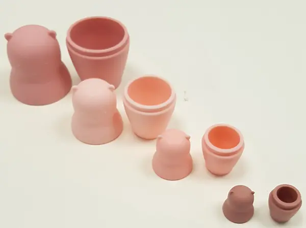 Photo de l’avis officiel: LABEL LABEL Silicone Nesting Toy Bear Pink Jouet de nidification — risque: Étouffement