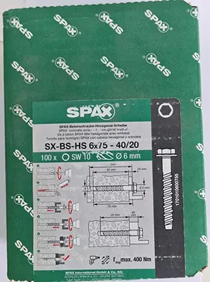 Photo de l’avis officiel: SPAX SX-BS-06 Vis en béton — risque: Blessures