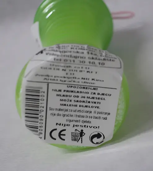 Photo de l’avis officiel: Jouet slime — risque: Risque chimique (A12/01399/23)