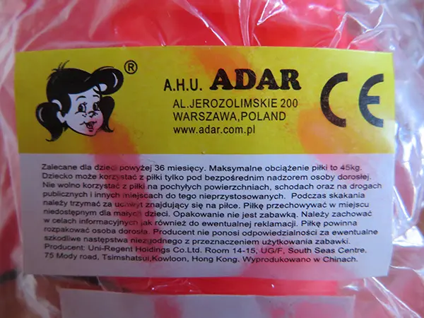 Foto dell’avviso ufficiale: Adar Palla di plastica — rischio: Rischio chimico