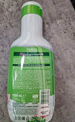 Foto do aviso oficial: Malizia Bagno schiuma - Bio Aloe e magnolia Espuma de banho — risco: Químico