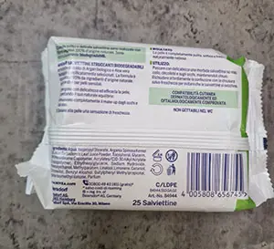 Foto aus der offiziellen Meldung: Nivea Salviettine struccanti biodegradabili Make-up Entferner Wischtücher — Risiko: Chemikalie