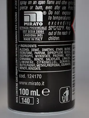 Photo de l’avis officiel: Malizia Profumo d'intesa Spray déodorant — risque: Risque chimique