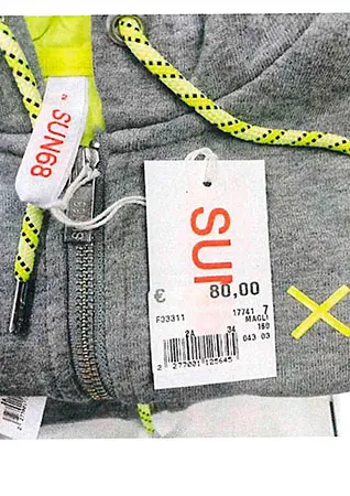 Foto aus der offiziellen Meldung: SUN68 Kinder-Sweatshirt — Risiko: Verletzungen & Strangulierung
