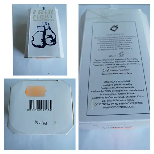 Foto dell’avviso ufficiale: OMERTA® &amp; FAIR FIGHT FAIR FIGHT Eau de toilette — rischio: Rischio chimico