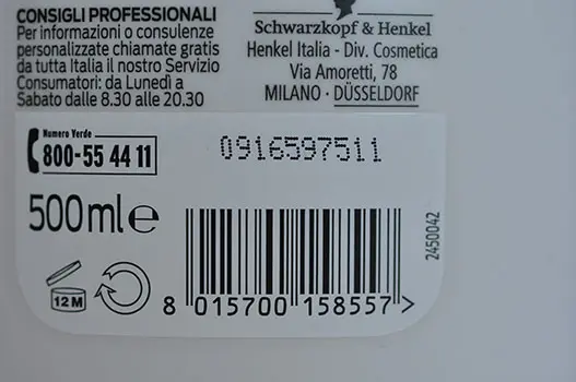 Foto dell’avviso ufficiale: Schwarzkopf Palette Balsamo per capelli — rischio: Rischio chimico
