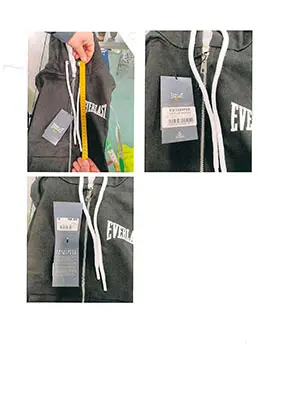 Foto do aviso oficial: EVERLAST Sweatshirt para crianças — risco: Ferimentos & Estrangulamento