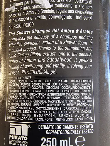 Foto dell’avviso ufficiale: INTESA Intesa Sex Unisex Ambra D'Arabia Gel doccia — rischio: Rischio chimico